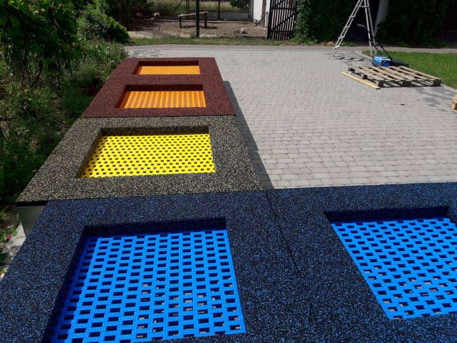 zestaw trampolin ziemnych kwadratowych